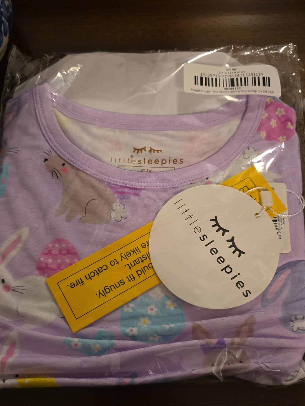 Little Sleepies Purple Bunny & Easter Egg Short Sleeve Pajama Set